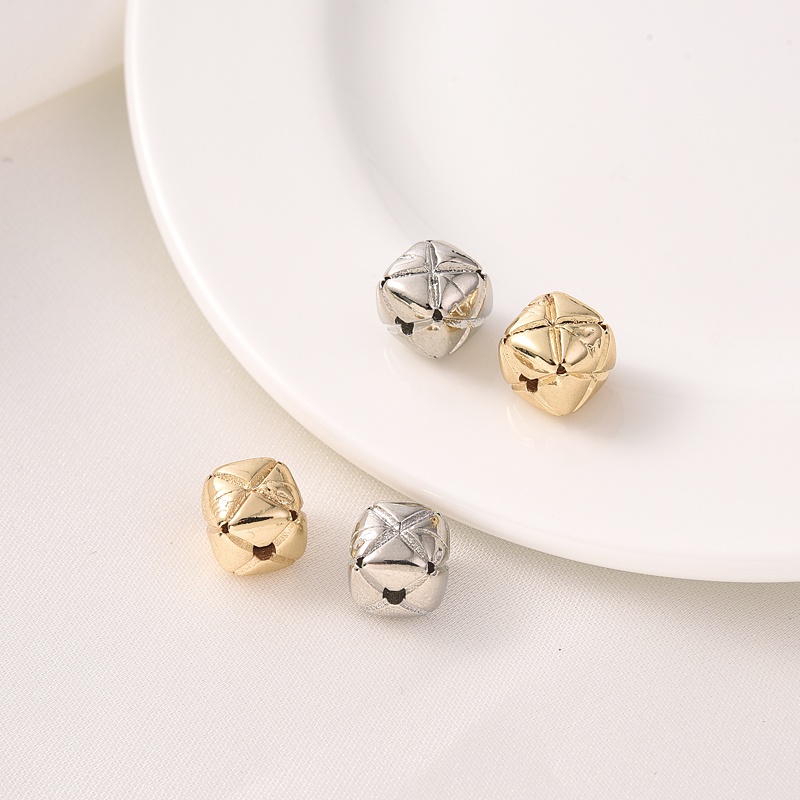 Hạt Xỏ Lỗ Hình Vuông Mạ Vàng 14K Dùng Làm Trang Sức diy