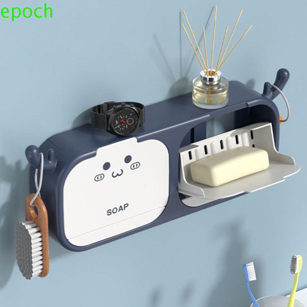 EPOCH Hộp Đựng Xà Phòng Bằng Nhựa ABS Chống Thấm Nước Có Móc Treo Kiểu Hoạt Hình Dễ Thương