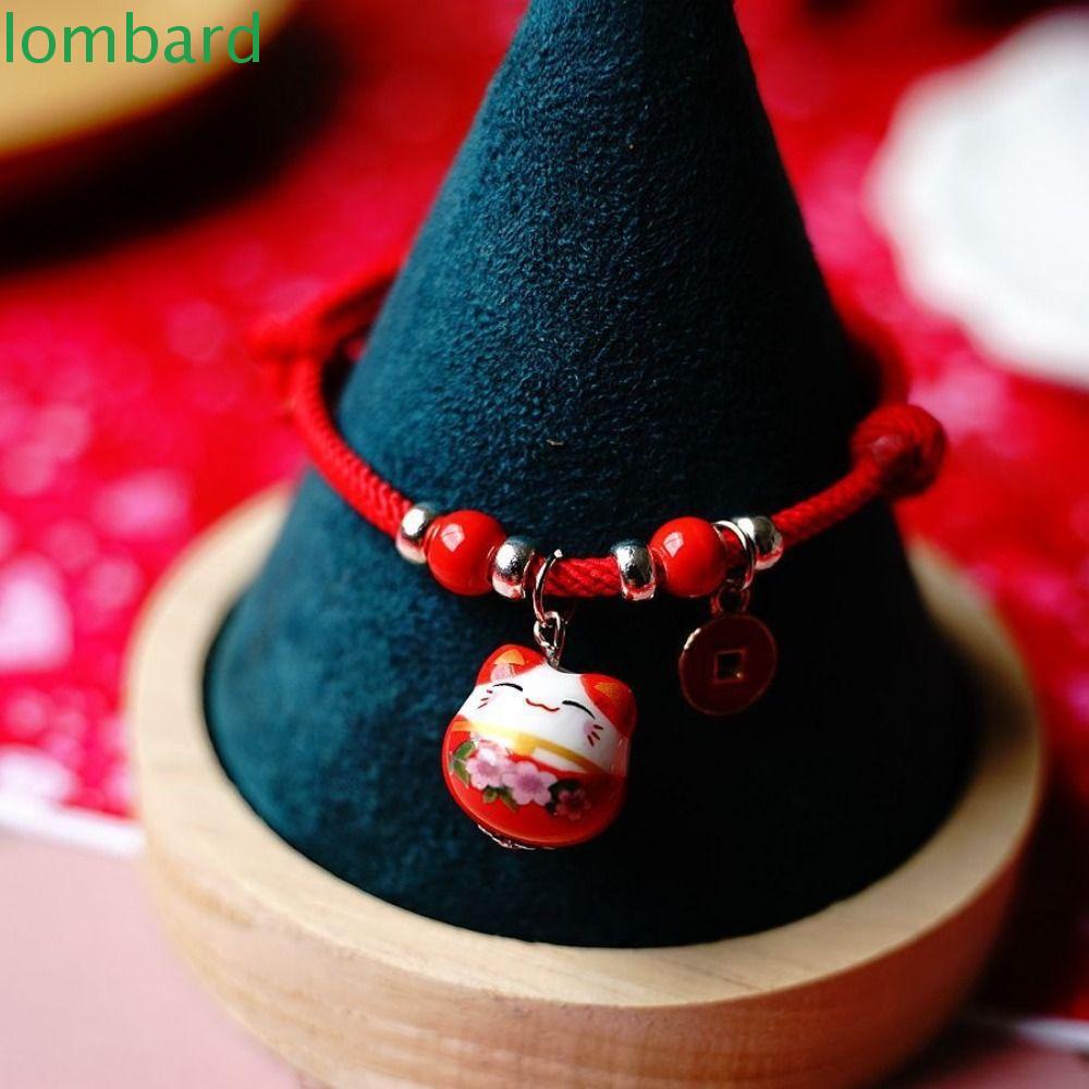 LOMBARD Vòng Tay Maneki Neko Thiết Kế Sáng Tạo Dễ Thương Phong Cách Trung Hoa