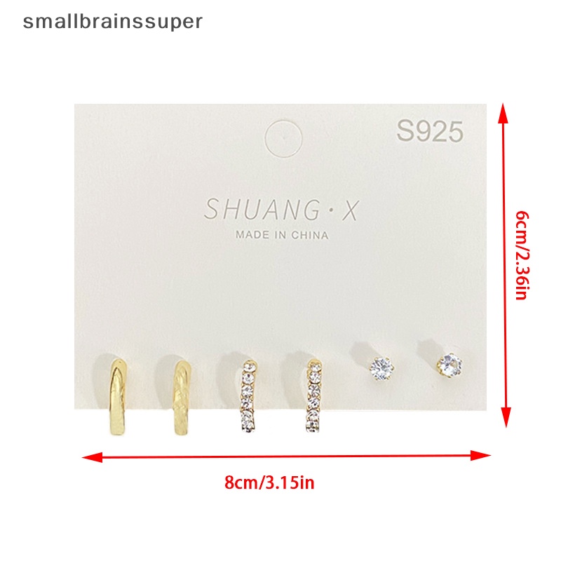 1 Set Bông Tai Tròn Nhỏ Bằng Kim Loại Thời Trang Cho Nữ SBS