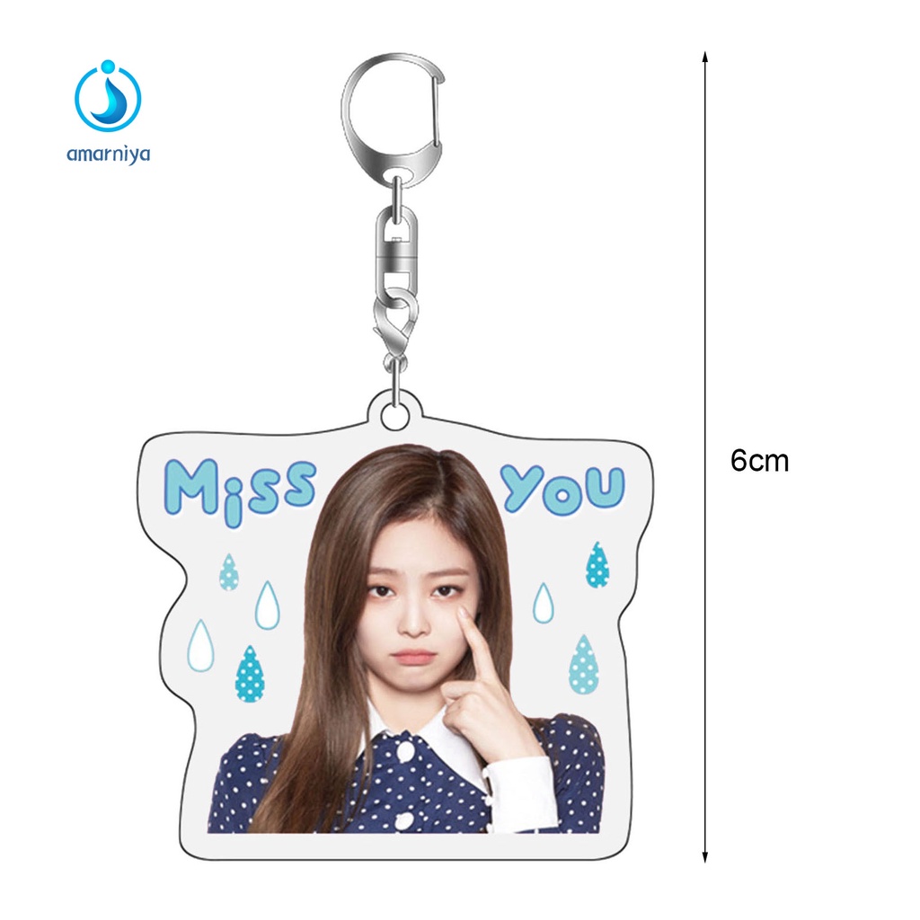 Móc Khóa Hai Mặt Acrylic In Hình Nhóm Nhạc Blackpink Jennie