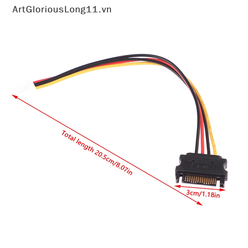 Dây Cáp Nguồn SATA Molex IDE 4 Pin Sang SATA Dài 20cm Chuyên Dụng Cho Máy Tính PC