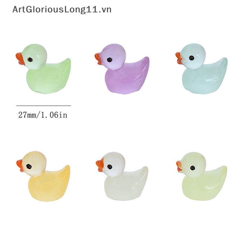 Set 5 Chú Vịt Dạ Quang Mini DIY Hoạt Hình Sáng Tạo Trang Trí Tiểu Cảnh