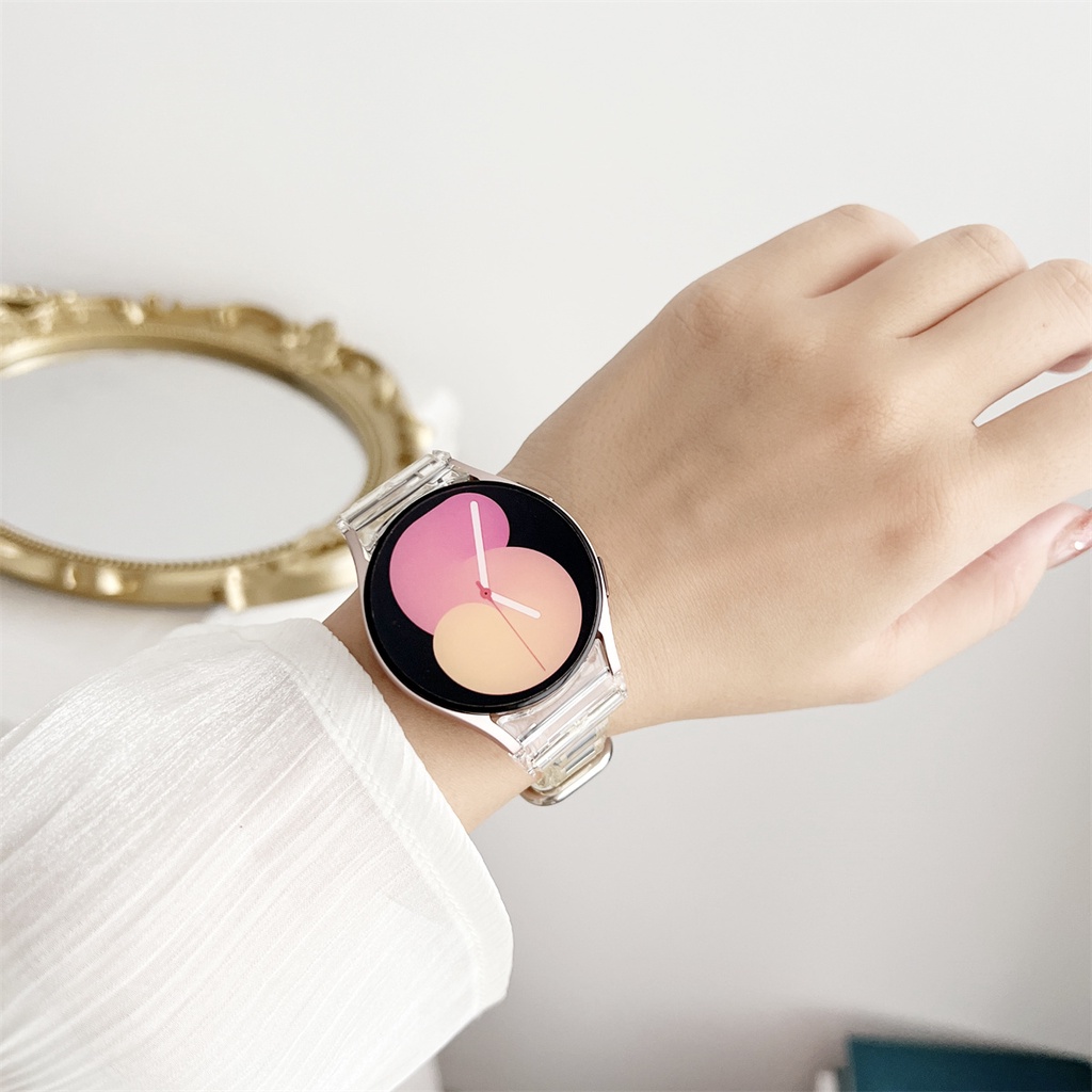 Dây Đeo Silicon Trong Suốt Thay Thế Cho Đồng Hồ Thông Minh Samsung Galaxy Watch 4 5 44mm 40mm Galaxy Watch 5 Pro 45mm