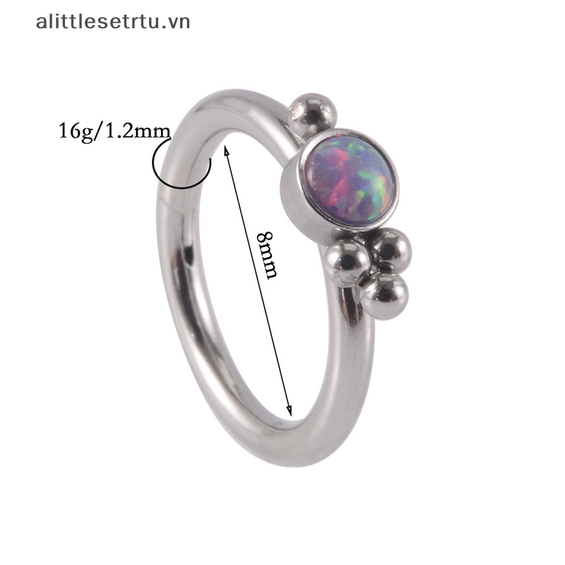 1 Khuyên Mũi Bằng Thép Không Gỉ Đính Đá Opal Thời Trang