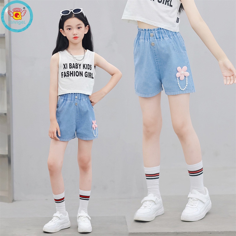 Quần Short denim Mỏng Mùa Hè Phong Cách Mới Cho Bé Gái