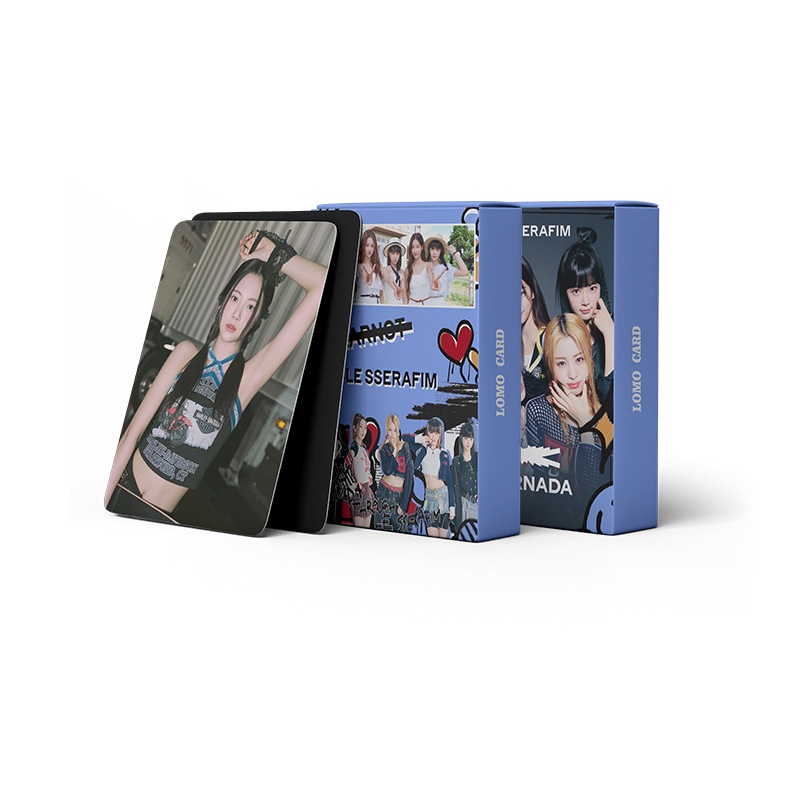 LE SSERAFIM LOMO Card Set 55 Tấm Thẻ Ảnh Hình Nhóm Nhạc KPOP
