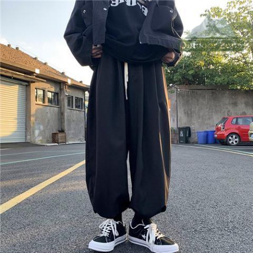 Quần Jogger Dáng Rộng Dây Rút Phong Cách Nhật Bản Thời Trang Xuân Hè Cho Nam Và Nữ