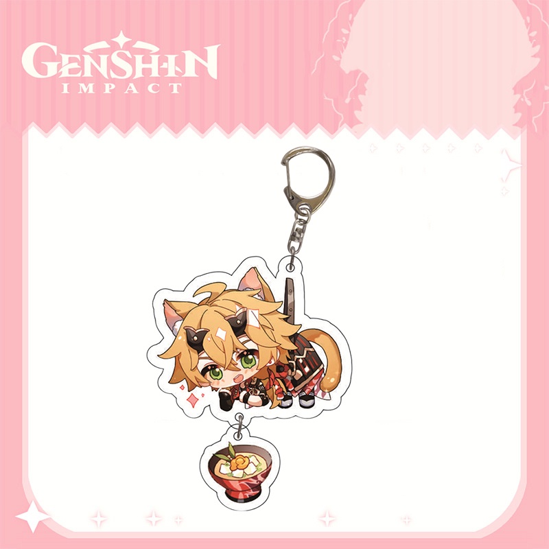 Móc Khóa Acrylic Hình Nhân Vật Game Genshin Va Chạm Shogun Yae Miko Xiao Venti Zhongli Dễ Thương Cho Nam Và Nữ