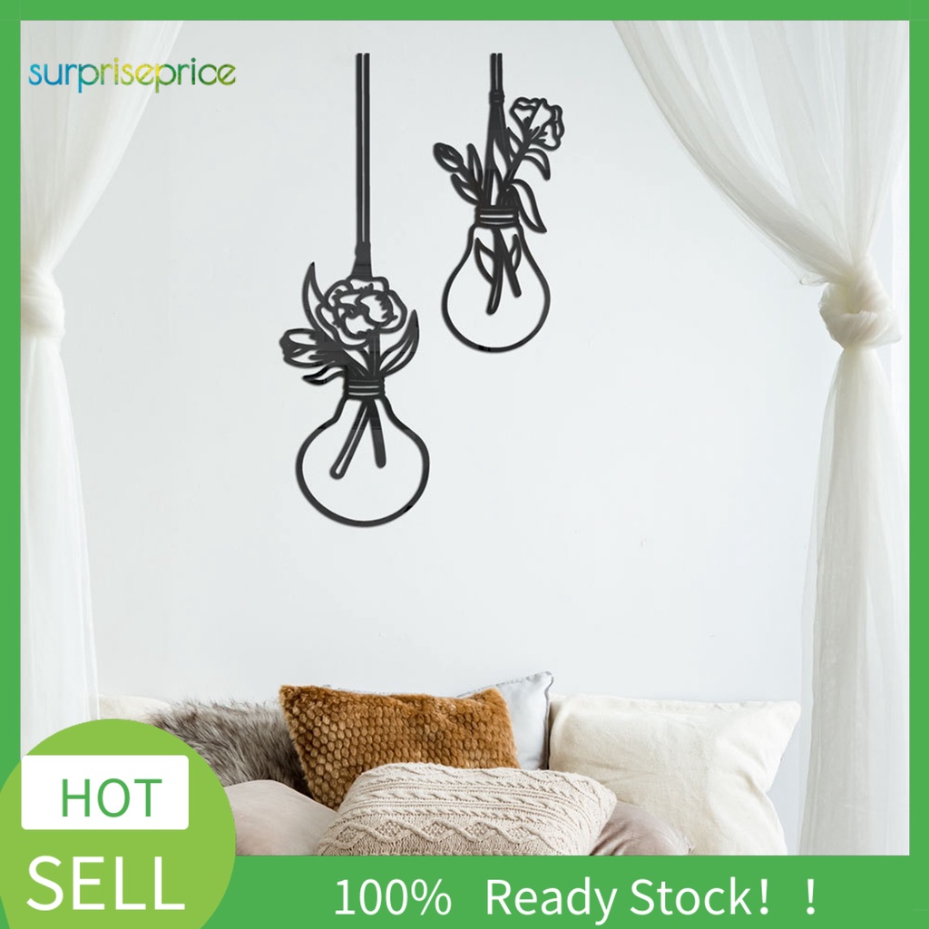 Miếng Dán Tường Trang Trí Tráng Gương Hình Bóng Đèn 3D Bằng Acrylic DIY Dành Cho Nhà Cửa