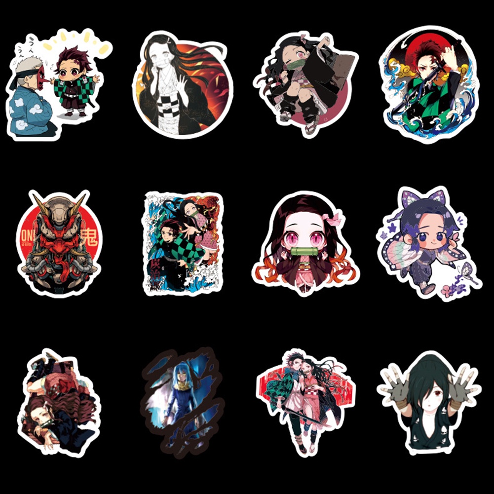 Set 50 Miếng Dán Anime Graffiti Chống Thấm Nước Trang Trí Ván Trượt / Xe Hơi / Guitar