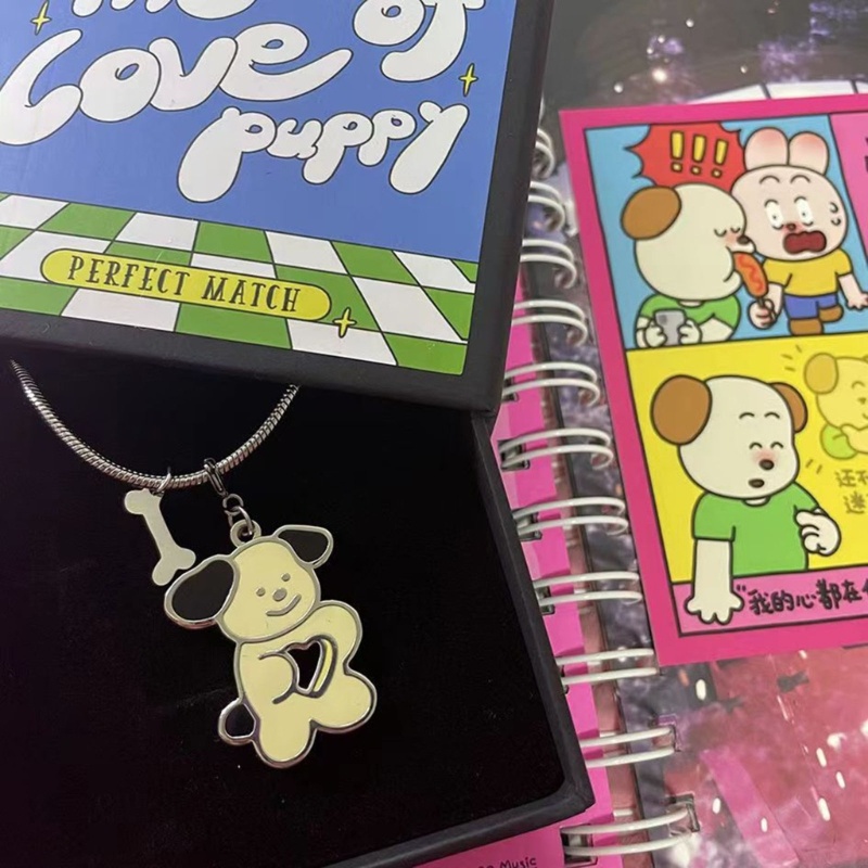 Mojito Vòng Cổ Choker Hợp Kim Mặt Hình Trái Tim Và Chú Chó Lãng Mạn Thời Trang BFFs