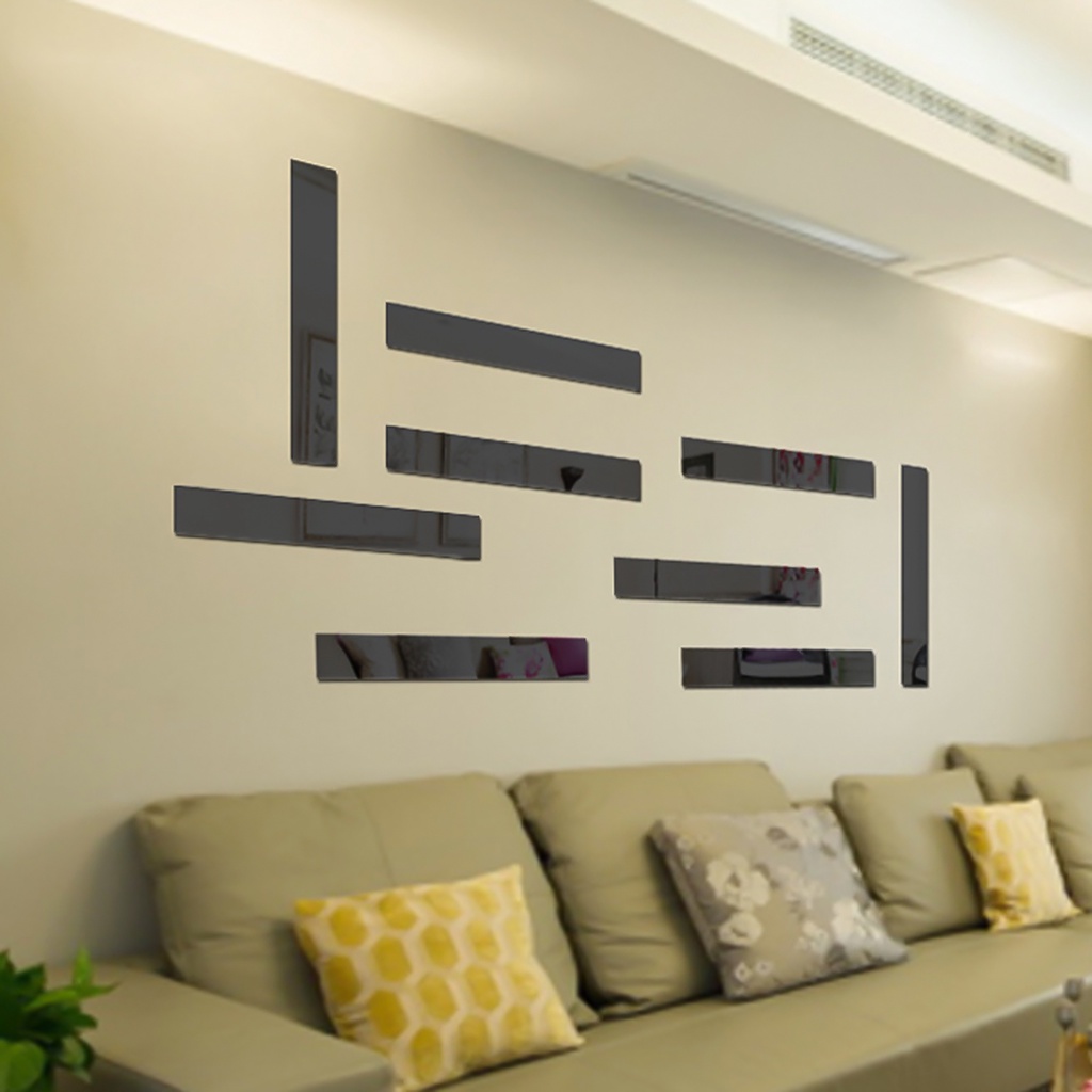 1 Bộ Đề Can Acrylic Tráng Gương Dán Tường Tự Dính Có Thể Tháo Gỡ