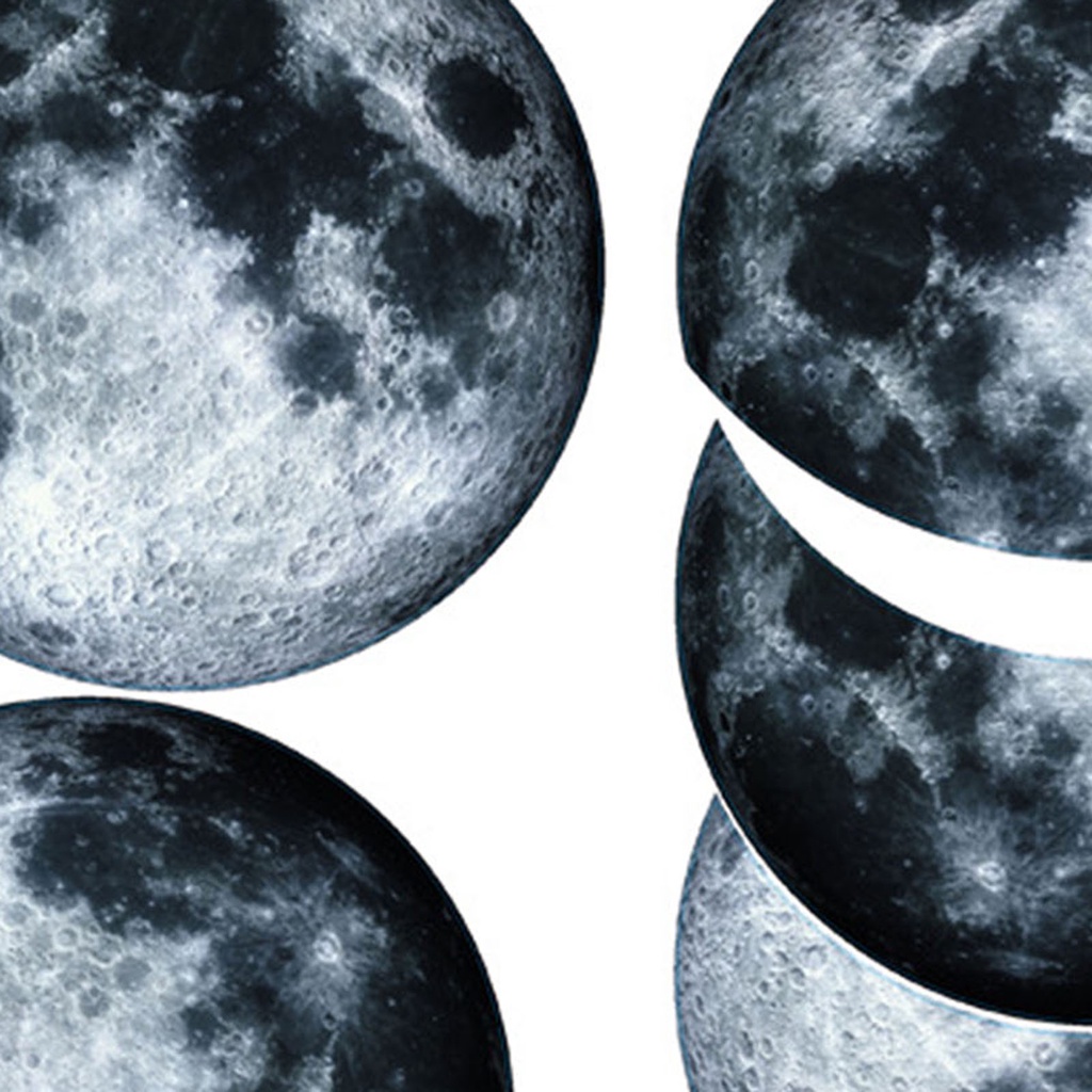 Set 2 Miếng Dán Tường / Cửa Sổ Trang Trí Nội Thất Hình Mặt Trăng Bằng PVC Tự Dính Chống Thấm Nước