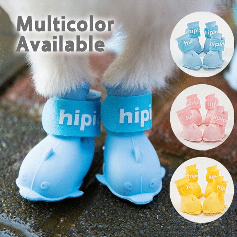 HamshMoc Giày Bốt Cao Su Đi Mưa Thoáng Khí Chống Nước Chống Trượt Có Thể Điều Chỉnh Bảo Vệ Chân Cho Thú Cưng