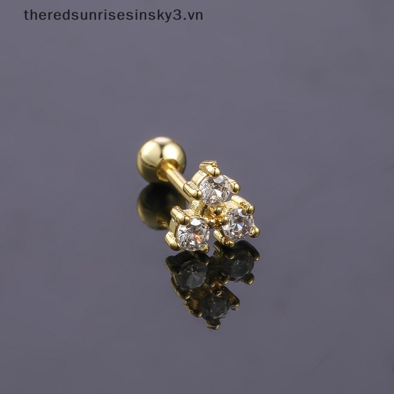 1 Đôi Khuyên Tai Hình Hoa Zircon Thời Trang Cho Nữ