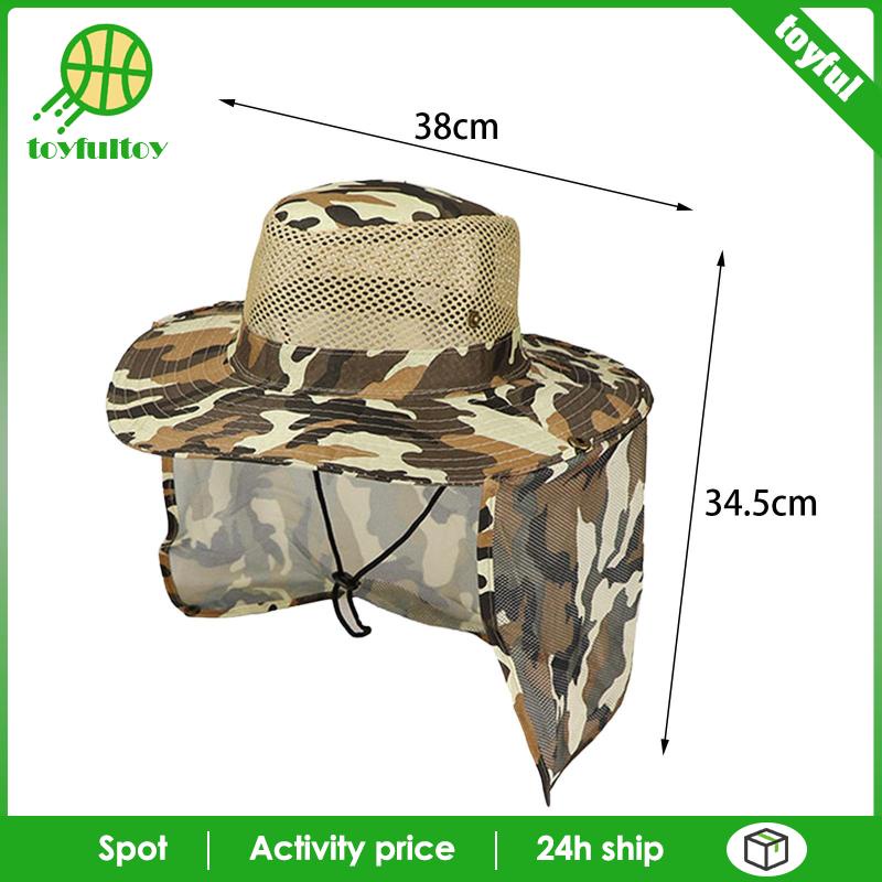 Mũ Rộng Vành Chống Nắng / Gió Có Tấm Che Cổ Dùng Leo Núi / Câu Cá Tiện Dụng Cho Nam