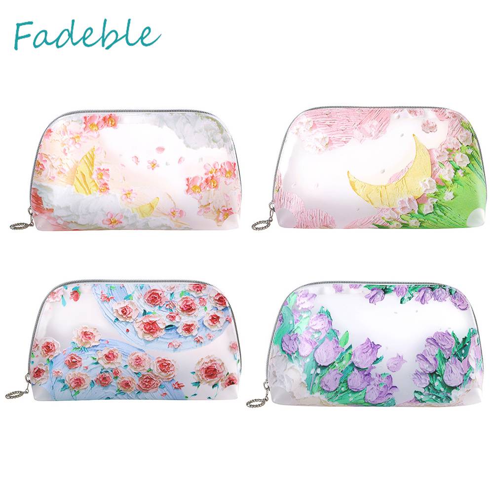 Túi Đựng Mỹ Phẩm Bằng TPU Họa Tiết Hoa Đa Năng Tiện Dụng Cho Nữ