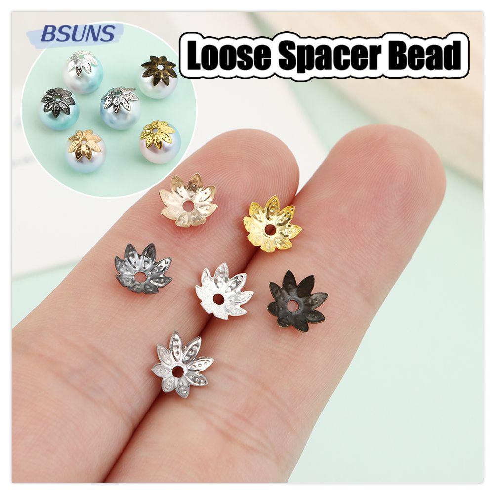 BSUNS Set 100 Hạt Xỏ Lỗ Hình Hoa Sen Dùng Để Làm Đồ Trang Sức Thủ Công