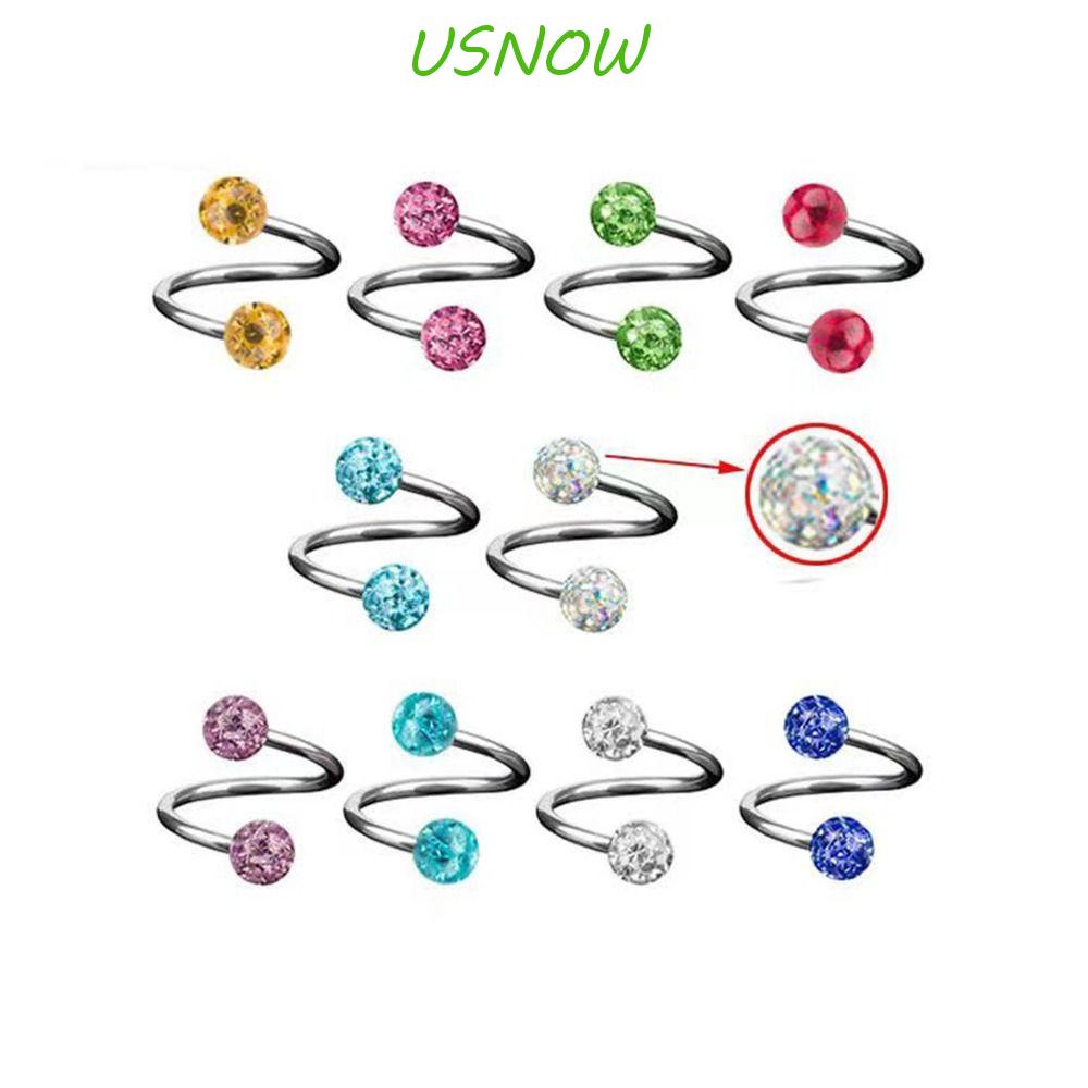 USNOW Khuyên Xỏ Mũi / Môi Hình Chữ S Cá Tính Dành Cho Nữ