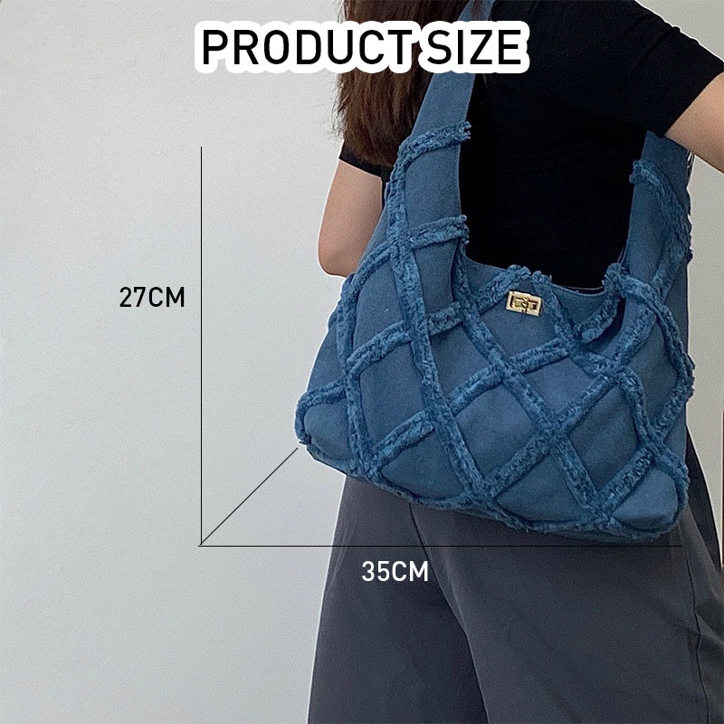 Alphaz Túi Xách Vải canvas Cỡ Lớn Phối Tua Rua Thời Trang Đường Phố Cá Tính