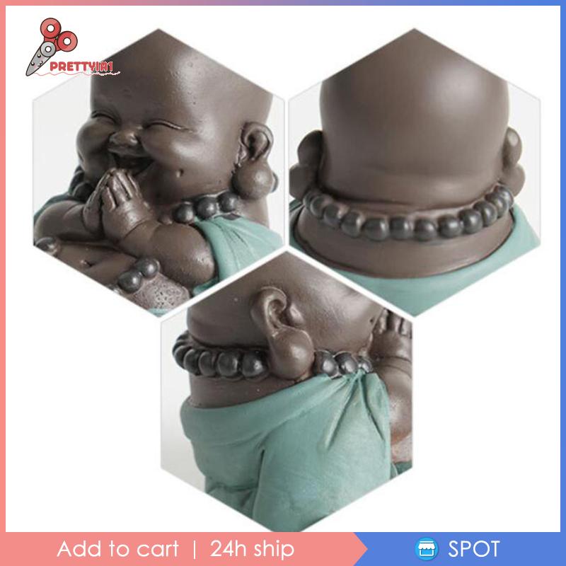 Tượng Phật Cười May Mắn Màu Nâu Đáng Yêu Trang Trí Nhà Cửa