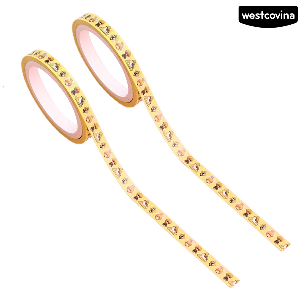 [WSTN]✎Bộ 2 Cuộn Băng Keo Giấy Washi Tự Dính Họa Tiết Demon Slayer Trang Trí Sổ Tay