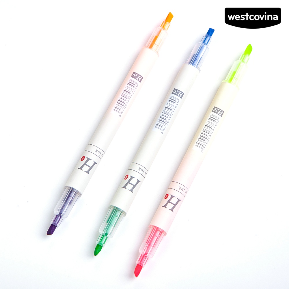 [WSTN] [WSTN]✎Bút Đánh Dấu Hai Đầu 6 Màu Dạ Quang