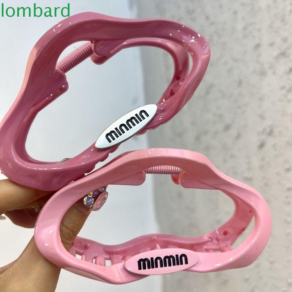 LOMBARD Kẹp Tóc Càng Cua Hình Đám Mây Rỗng Đính Đá Acrylic Màu Hồng Cá Tính Cho Nữ