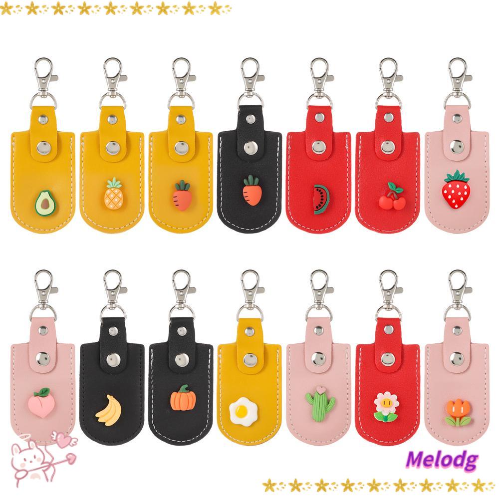 MELODG Hộp Da PU Đựng Danh Thiếp Có Móc Khóa Giá Đỡ