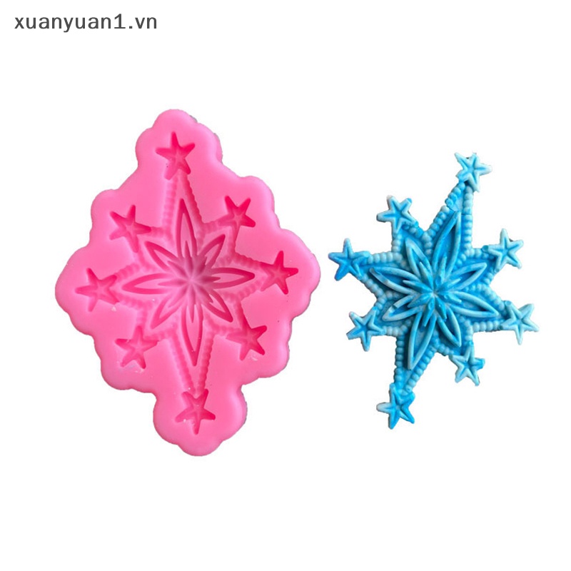 Khuôn Silicon Làm Bánh Kẹo Hình Bông Tuyết Xinh Xắn