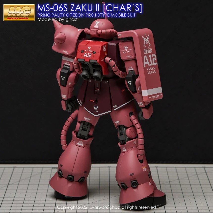 Decal Dán Trang Trí Xe Hơi MG MS-06S ZAKU RED 2.0
