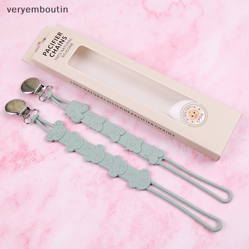 Kẹp Giữ Núm Vú Giả Bằng Silicon Cấp Thực Phẩm Chống Rơi Họa Tiết Hoạt Hình Cho Bé n