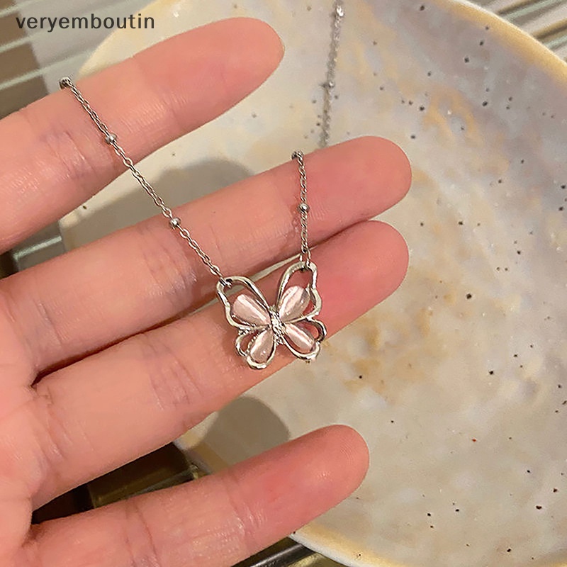 Vòng cổ Mặt Hình Bướm Rỗng Đính Đá Zircon Lấp Lánh Thời Trang Cho Nữ