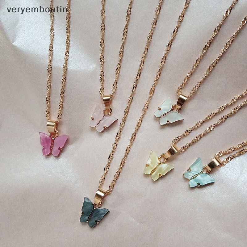 Vòng cổ Mặt Hình Bướm Bằng Acrylic Thời Trang Cho Nữ