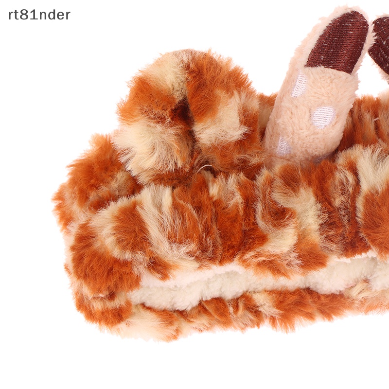 Băng Đô Tai Hươu Cao Cổ Bằng Vải Flannel Mềm Mại Dành Cho Nữ Rửa Mặt