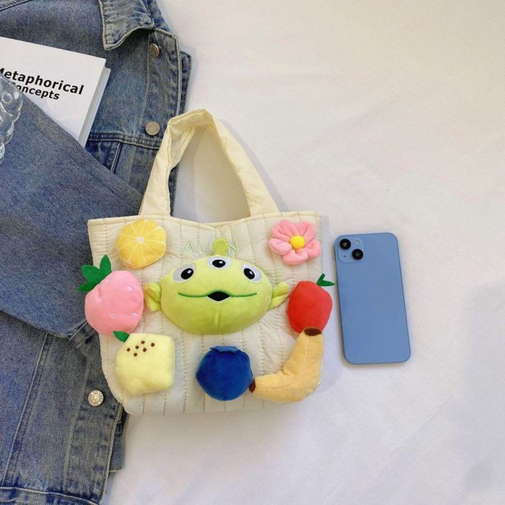 FALLFORBEAUTY Túi Đeo Chéo Hình Gấu / Dâu Tây Hoạt Hình Cỡ Lớn Bằng Lông Cho Nữ