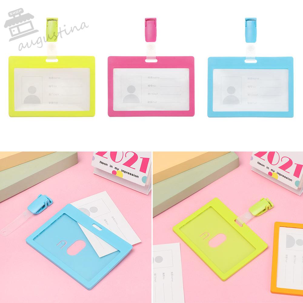 AUGUSTINA Hộp Đựng Thẻ Ngân Hàng / Danh Thiếp Đa Năng Có Kẹp Thay Thế Tiện Dụng Ốp