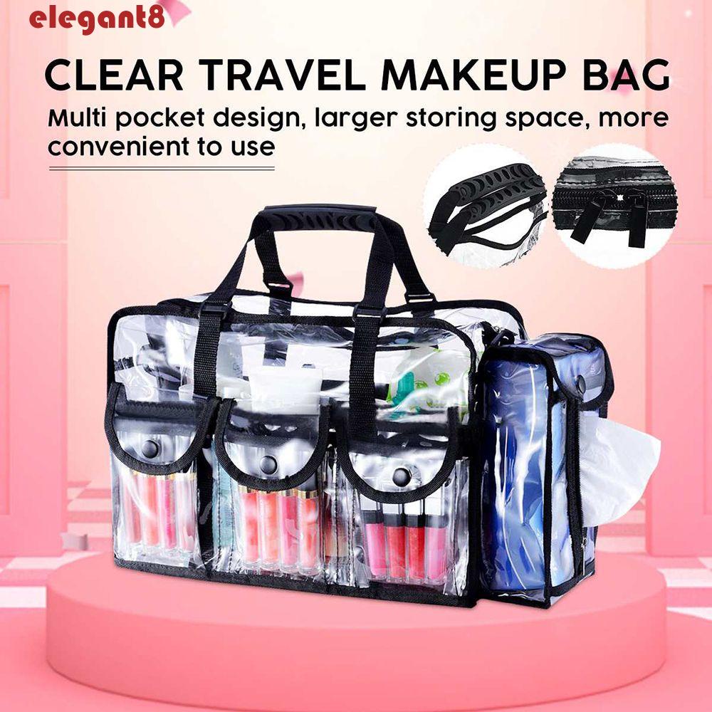 ELEGANT Túi Đựng Mỹ Phẩm Trong Suốt Dày Dặn Sức Chứa Lớn Tiện Dụng Cho Nữ