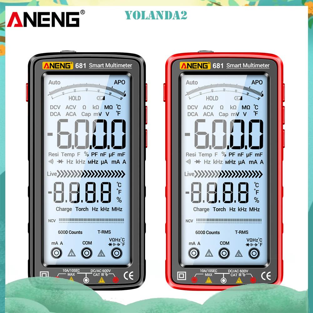 Vạn Năng Kế Điện Tử Thông Minh ANENG 681 Có Thể Sạc Lại RMS Multimetr Hz Ohm Diode