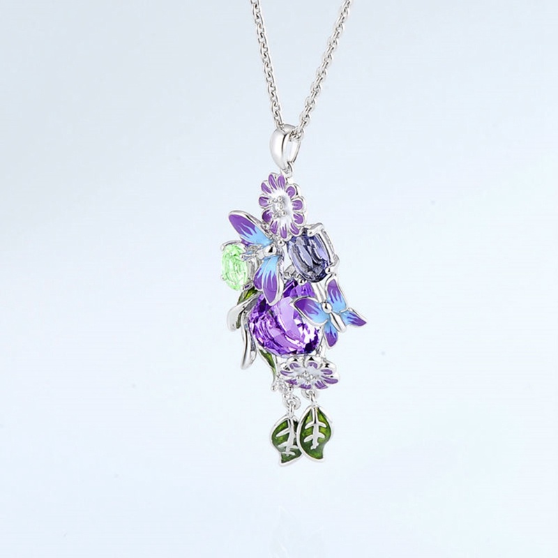 Vòng cổ Mặt Bướm Màu Tím Thời Trang