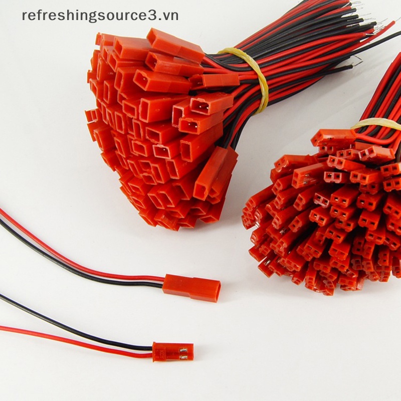 Set 10 Cặp Ổ Cắm Nối JST Mini 100MM 26AWG 2 Pin Chuyên Dụng Cho Xe Hơi / Tàu Thuyền Điều Khiển Từ Xa Lipo 10 Cặp