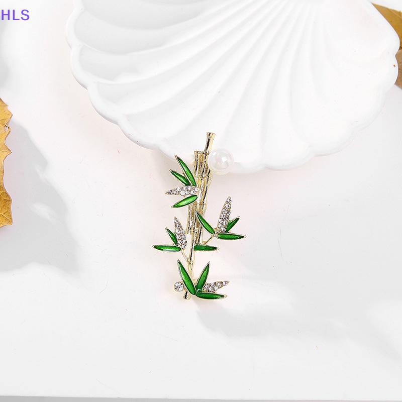 Ghim Cài Áo Bằng Tre Đính Đá &amp; Ngọc Trai Chống Ánh Sáng Thời Trang Cho Nữ