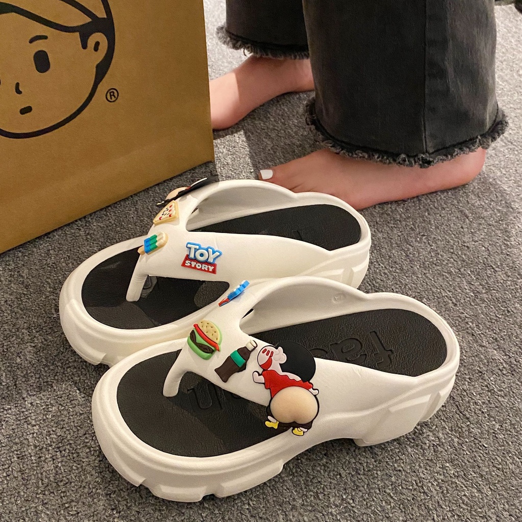 FEIJIANU Dép xỏ ngón dép kiểu nữ đi chơi dép bánh mì Thoải Mái Xinh Xắn 27Z23070711