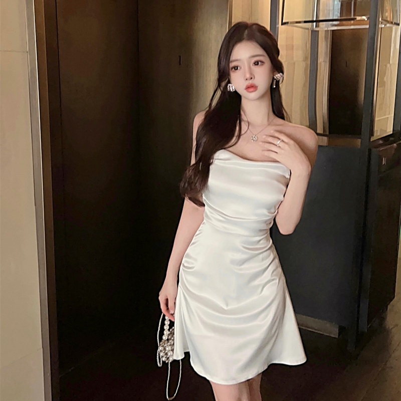 Váy Quấn Ngực Xếp Ly Quyến Rũ Phong Cách Mỹ Mùa Hè Mới