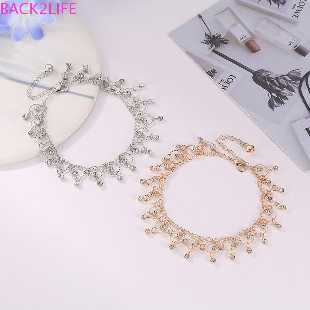 BACK2LIFE Lắc Chân Hợp Kim Đính Đá Phong Cách Bohemia Tinh Tế Cho Nữ