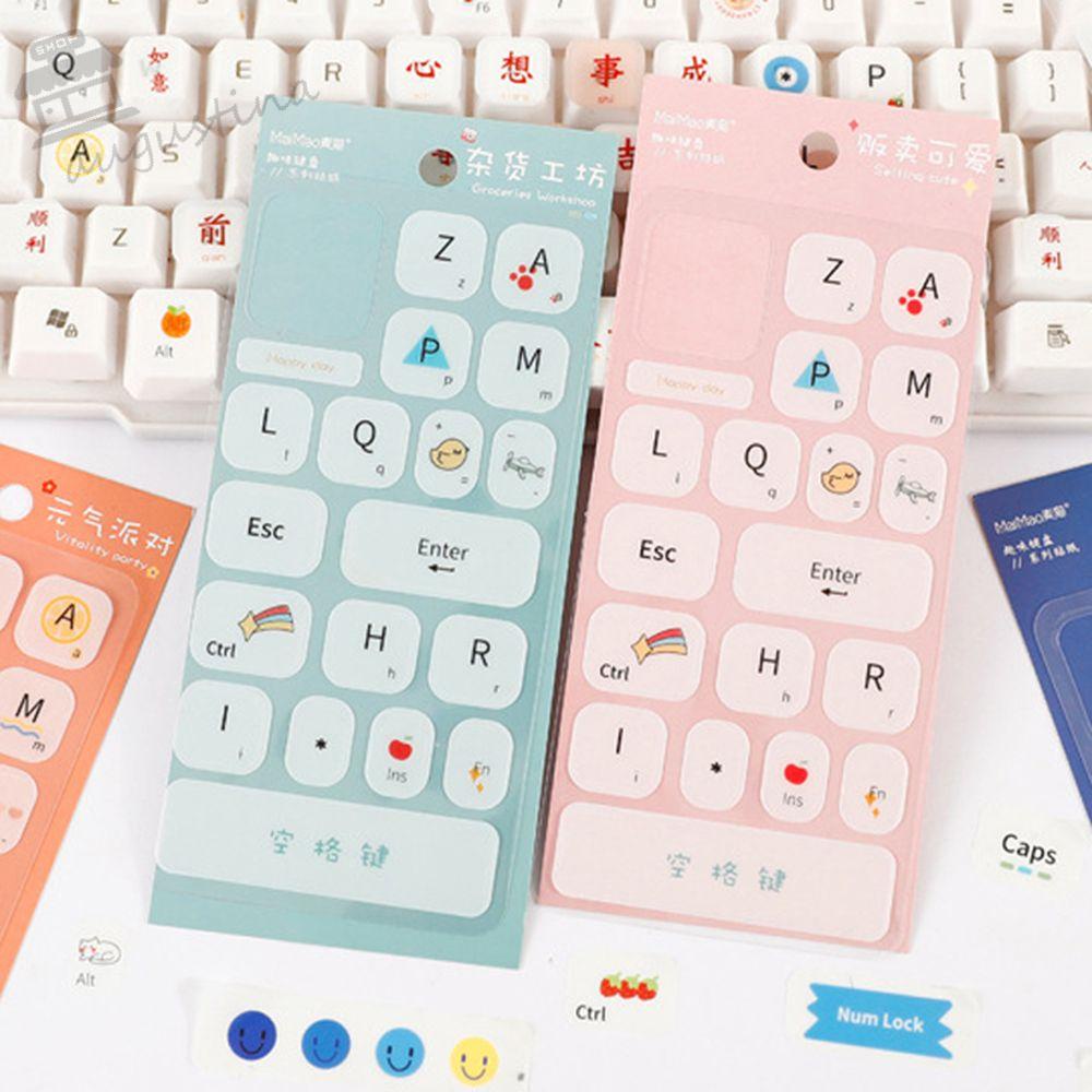 AUGUSTINA 1 Miếng Dán Hình PET Trang Trí Bàn Phím / Điện Thoại / Nhật Ký DIY Cho Bé