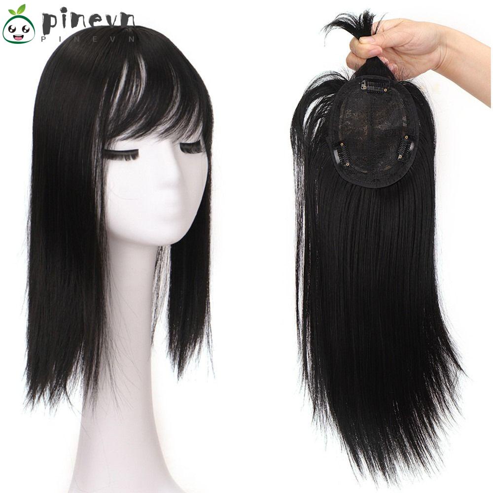 PINEVN Tóc Giả Thẳng Dài Nhiều Màu Sắc Sợi Tổng Hợp