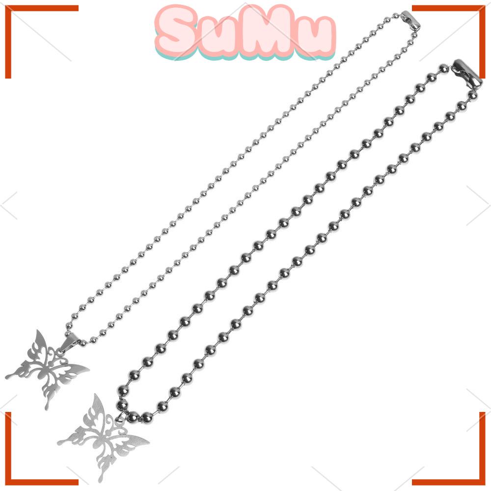 SUMU Vòng cổ Mặt Hình Bướm Bằng Thép Không Gỉ Phong Cách Boho