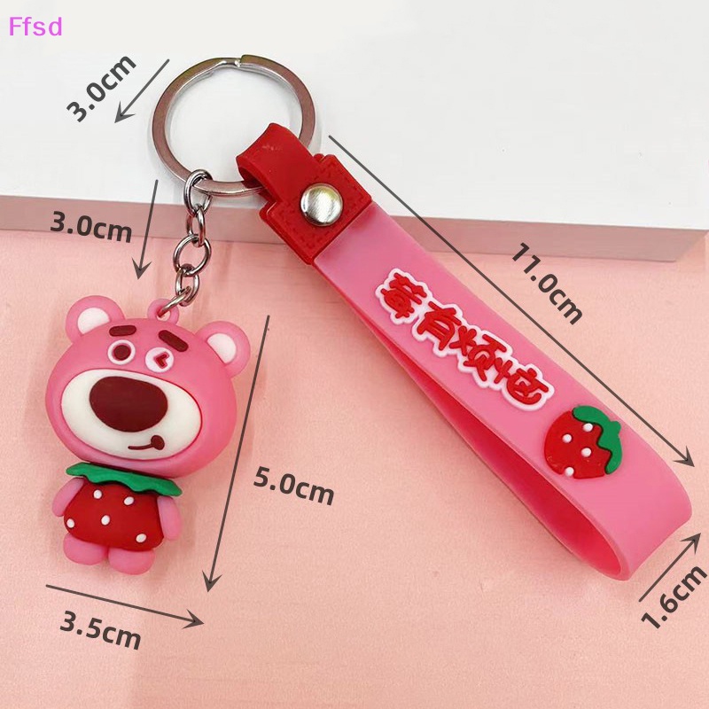 Móc Chìa Khóa Bằng PVC Mềm Hình Gấu 3D Dễ Thương